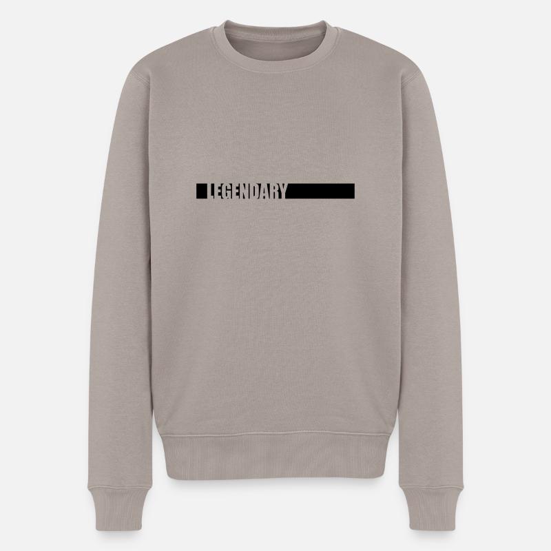 Text Logo Legendary - Men's Premium Organic Jumper - taupe