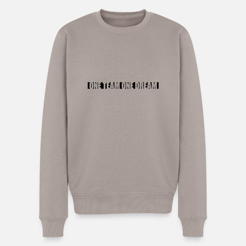 Slogan One Team - Männer Premium Bio Pullover - Taupe