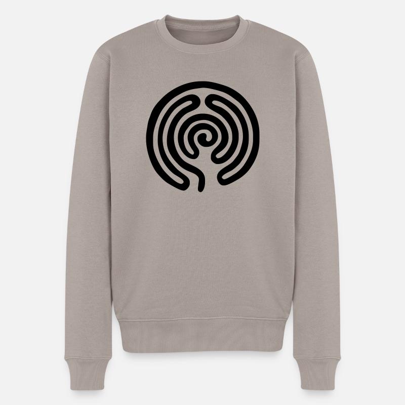 Labyrinth / labyrinthe - Pull Premium bio Homme - taupe