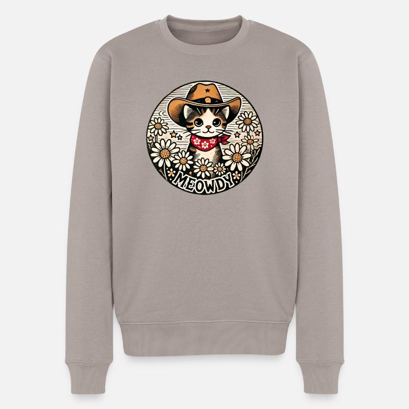 Miauige Katze - Männer Premium Bio Pullover - Taupe