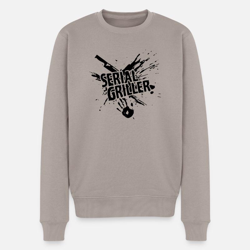 SERIAL GRILLER - GRILLEN - Männer Premium Bio Pullover - Taupe