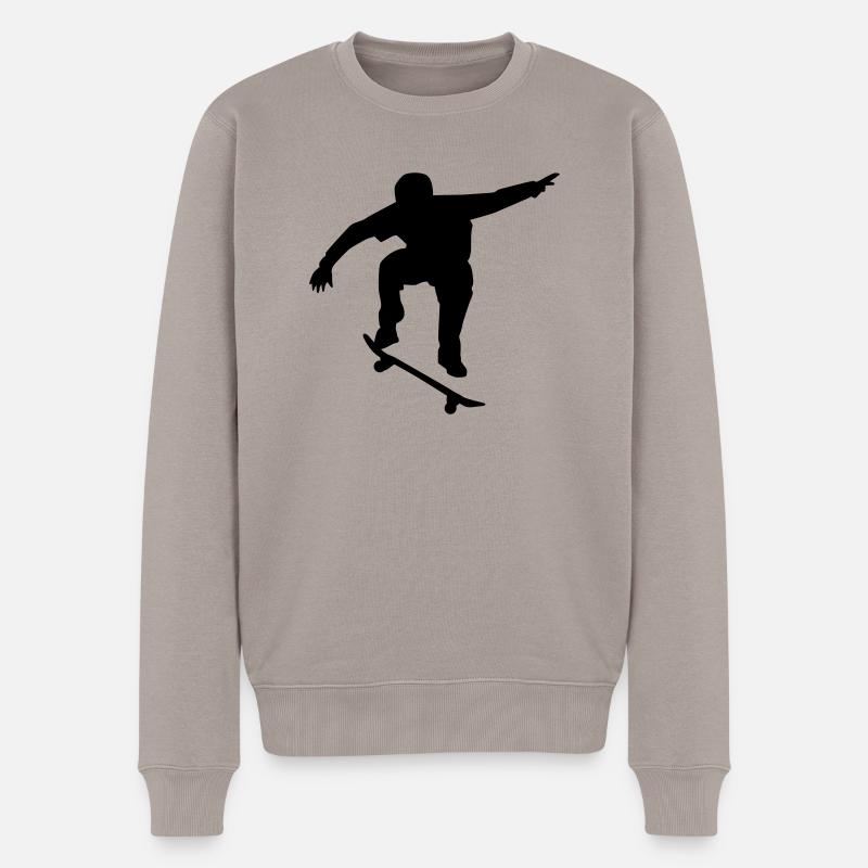 Skateboard - Pull Premium bio Homme - taupe