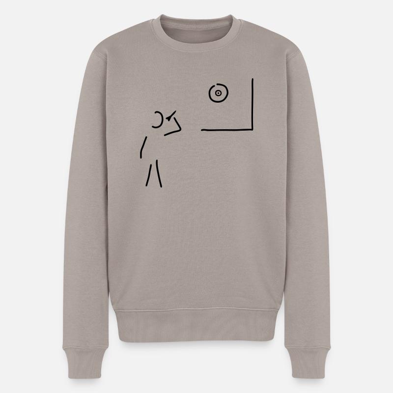 dart-meister - Männer Premium Bio Pullover - Taupe