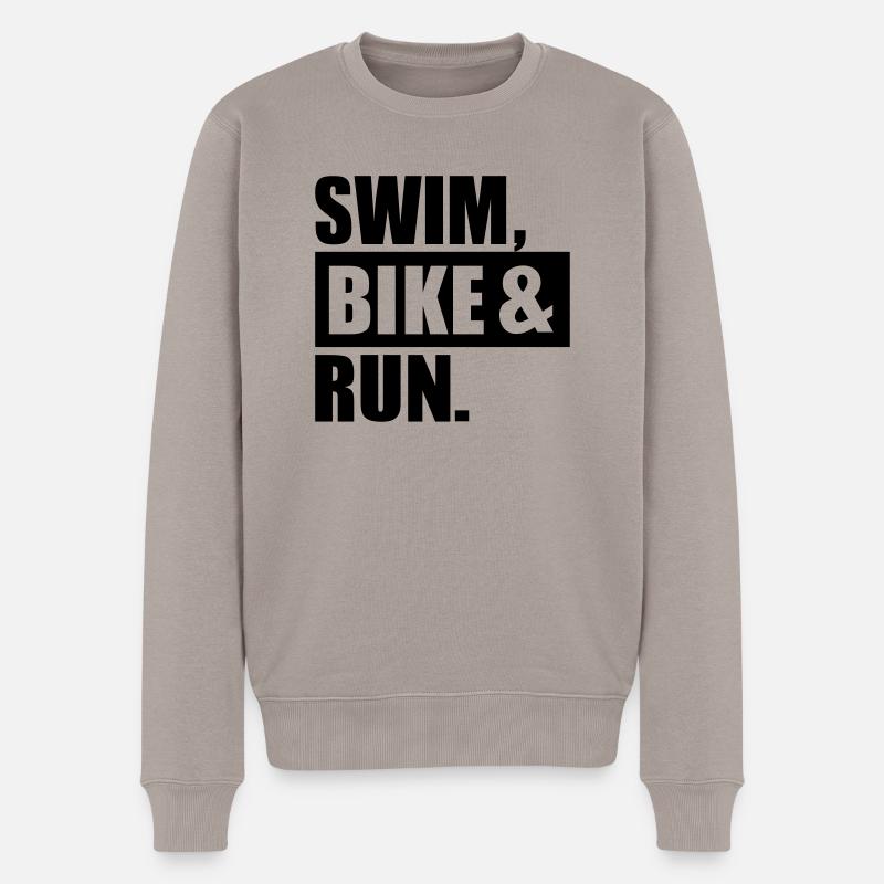 Triathlon - Männer Premium Bio Pullover - Taupe