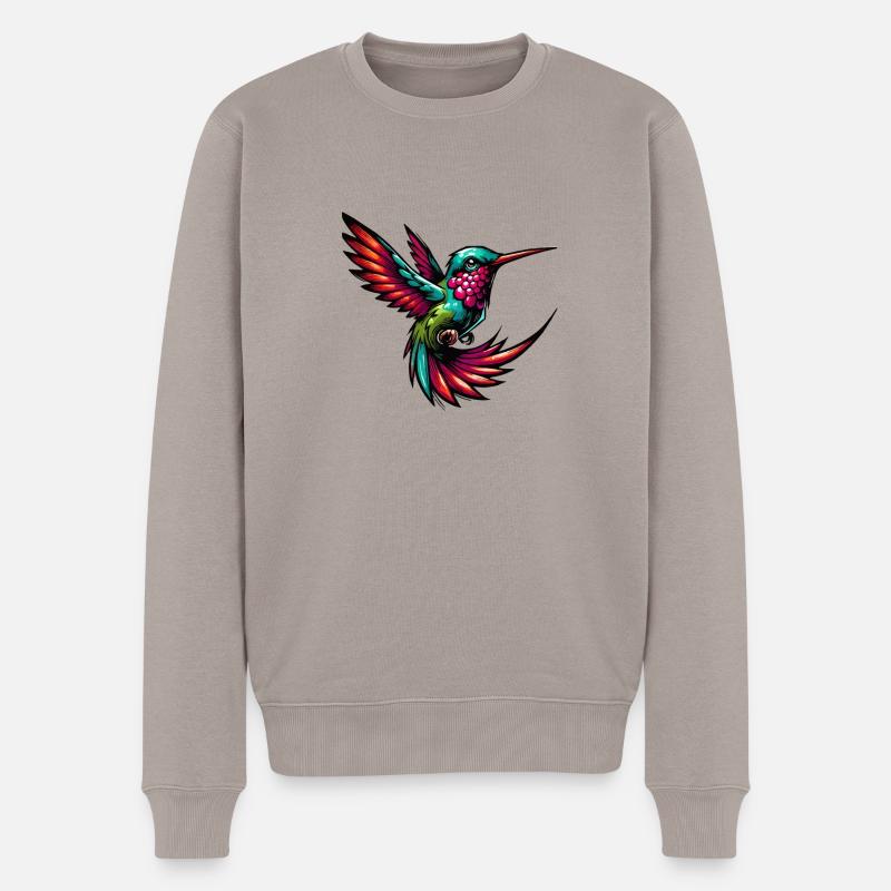 Kolibri Vogel - Männer Premium Bio Pullover - Taupe