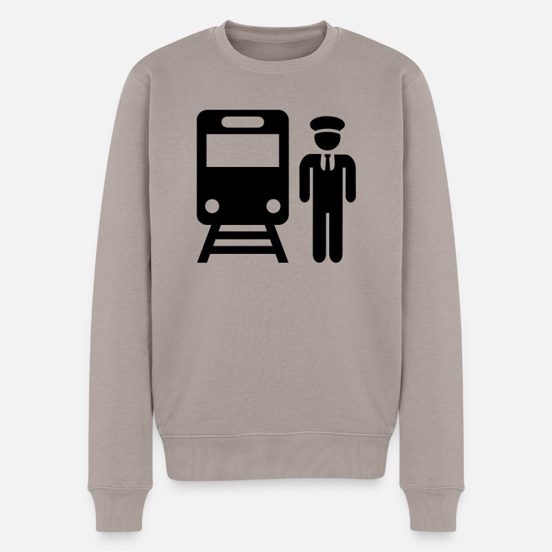 Lokführer - Männer Premium Bio Pullover - Taupe