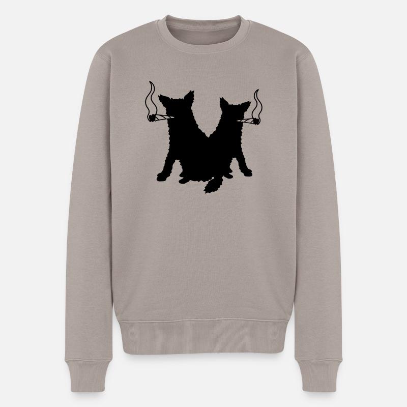 Team Kiffer Hunde - Männer Premium Bio Pullover - Taupe