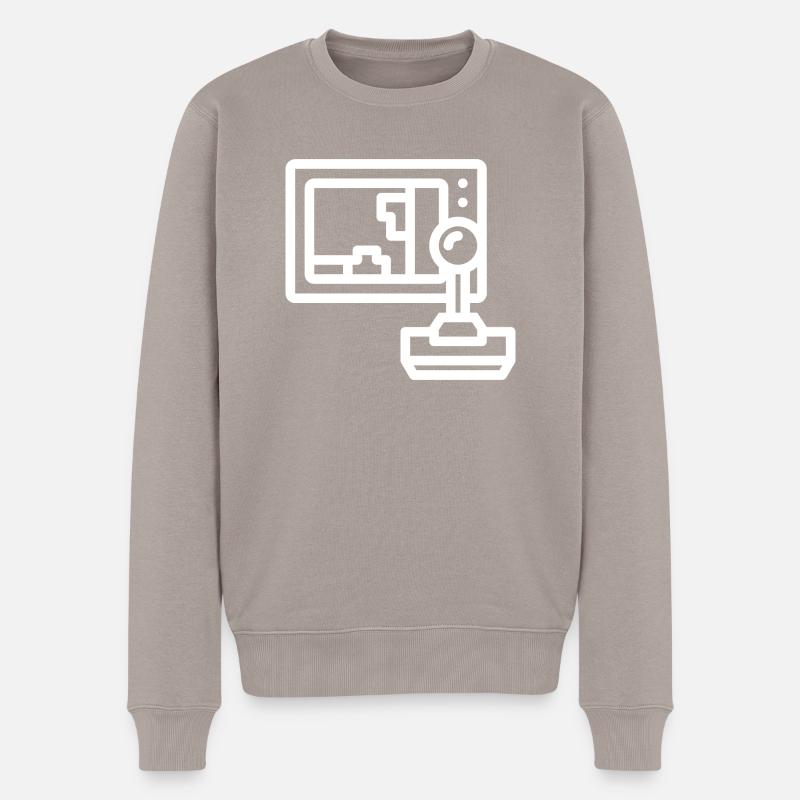 Arcade gaming - Männer Premium Bio Pullover - Taupe