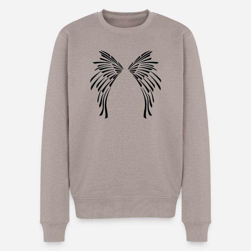 ailes_tribal - Männer Premium Bio Pullover - Taupe