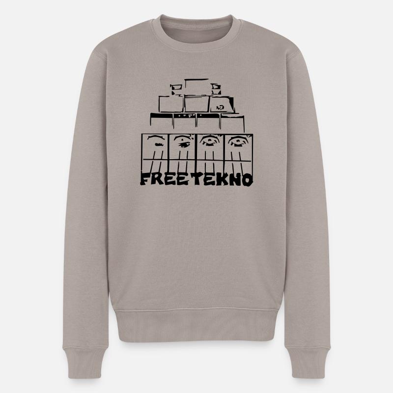 free tekno sound system - Pull Premium bio Homme - taupe