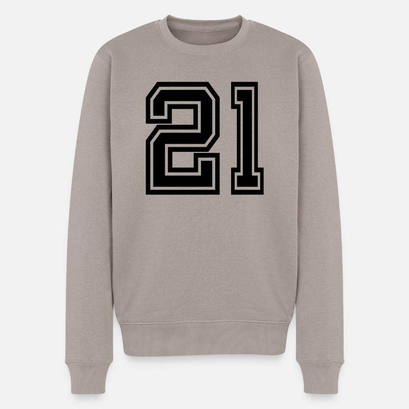 21 - Männer Premium Bio Pullover - Taupe