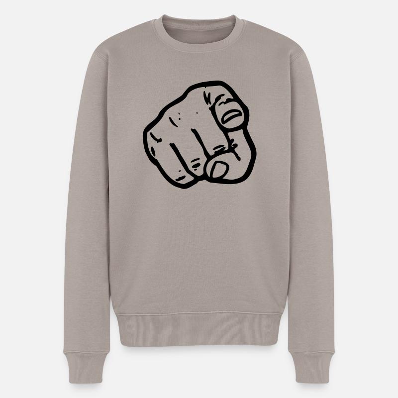 Sie ! (V) - Männer Premium Bio Pullover - Taupe