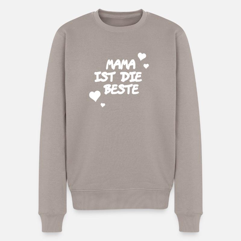 Mama ist die Beste - Männer Premium Bio Pullover - Taupe