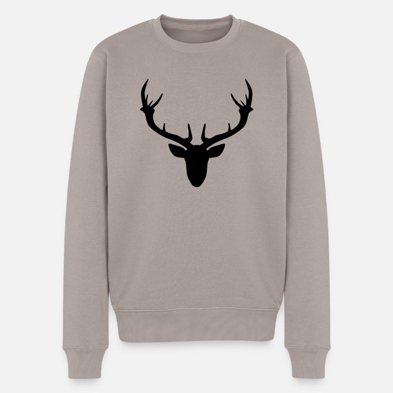 Geweih - Männer Premium Bio Pullover - Taupe