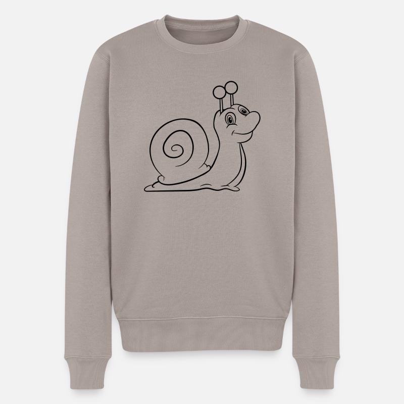 Schnecke lustig Kinder - Männer Premium Bio Pullover - Taupe