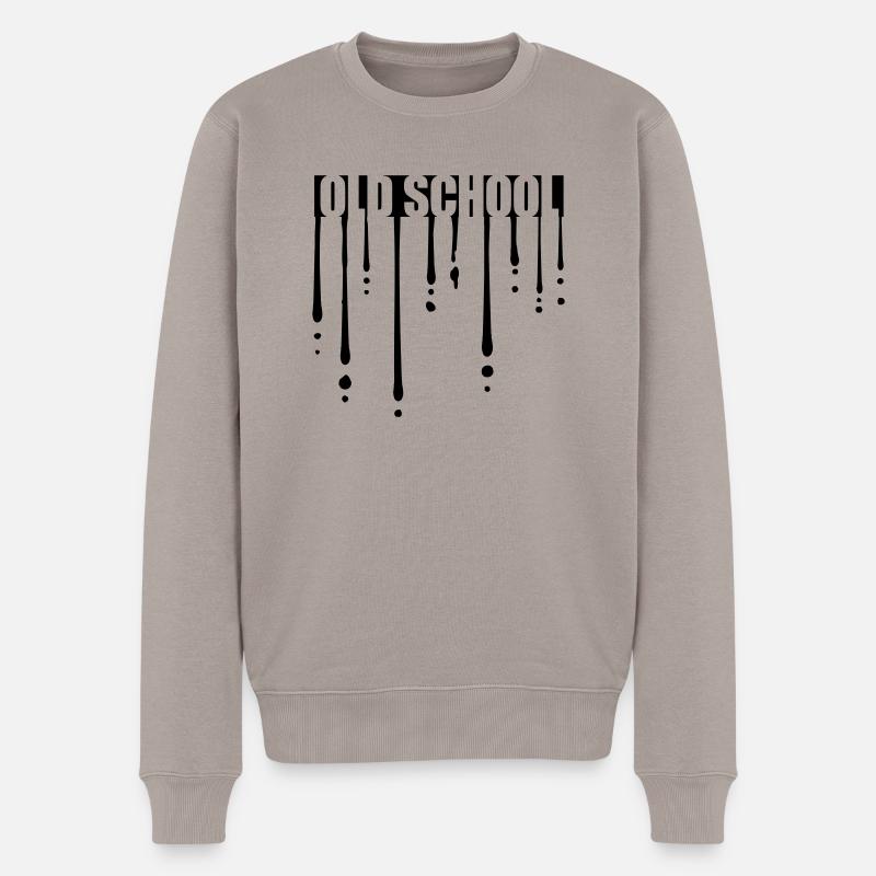 Tropfen Old School - Männer Premium Bio Pullover - Taupe