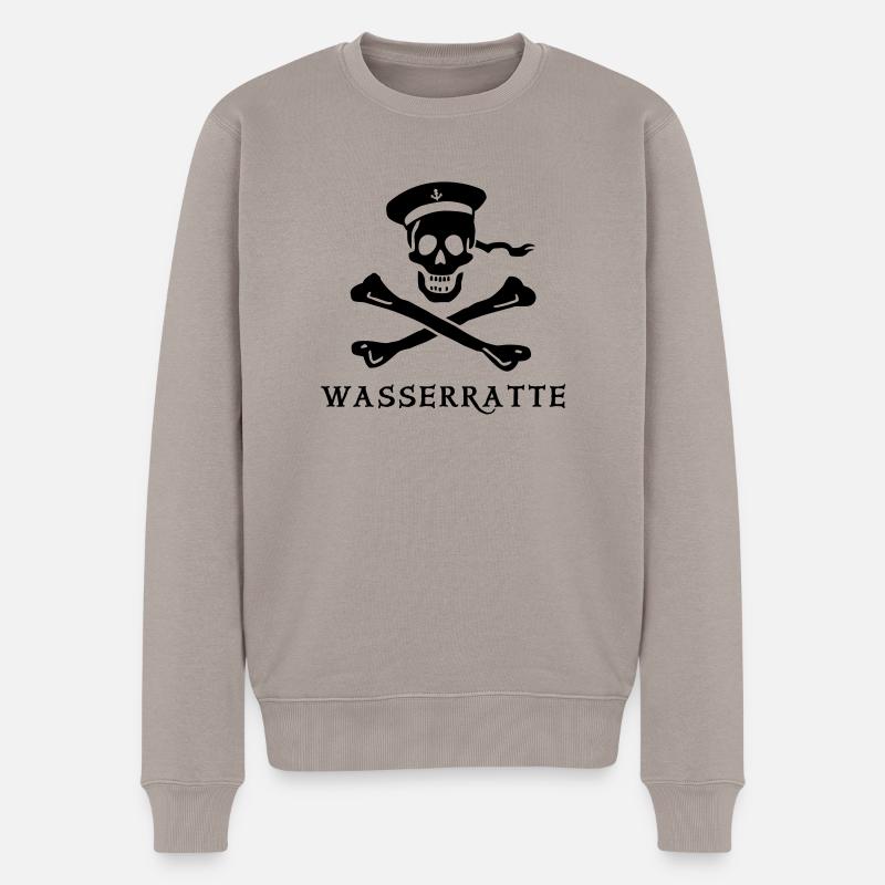 ~ Wasserratte ~ - Männer Premium Bio Pullover - Taupe