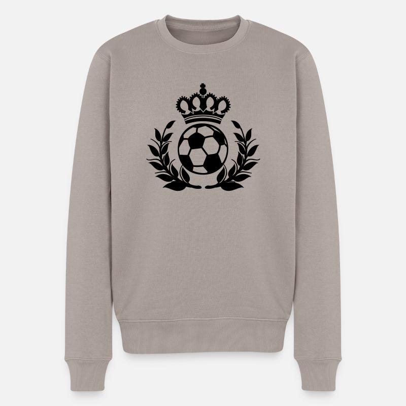 fussball krone - Männer Premium Bio Pullover - Taupe