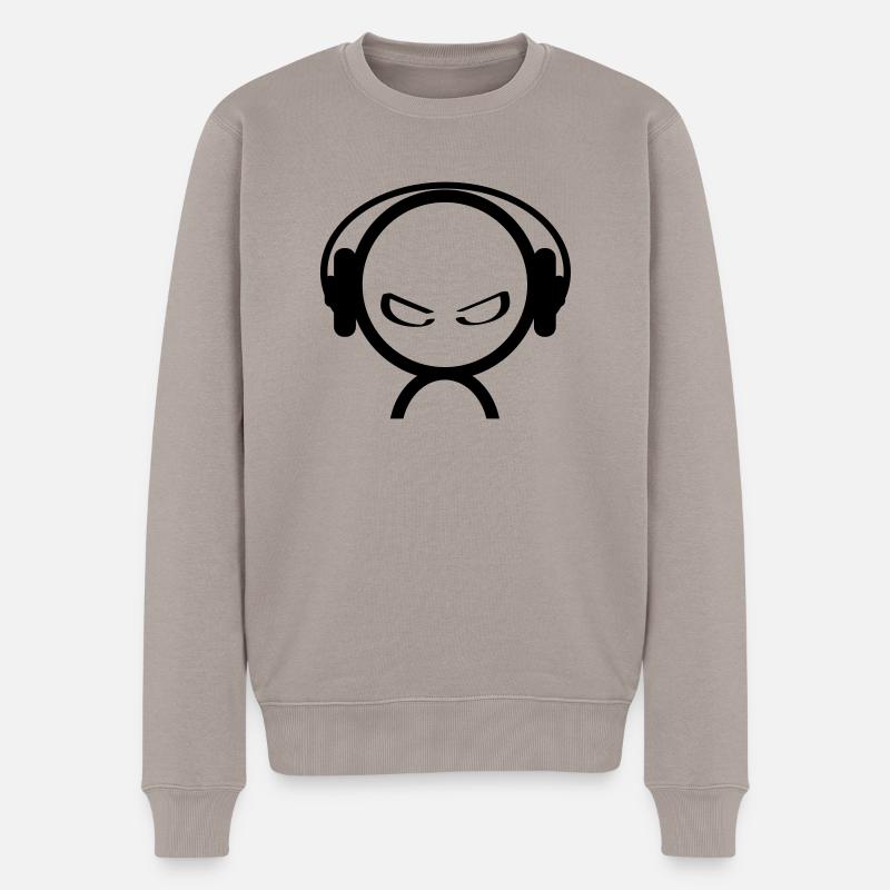 dj - Männer Premium Bio Pullover - Taupe