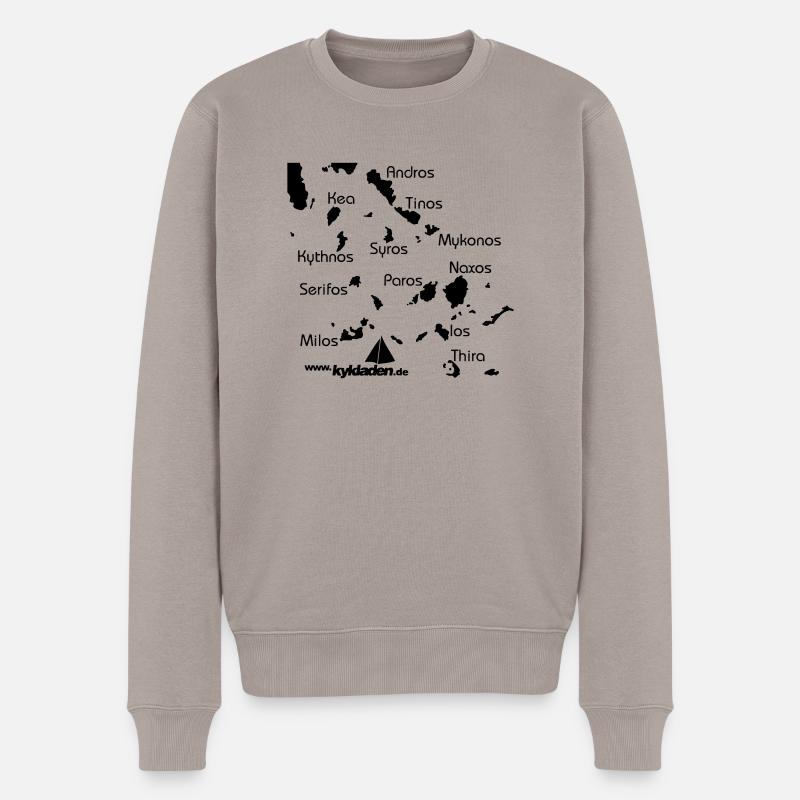 Kykladen Griechenland Crewshirt - Männer Premium Bio Pullover - Taupe
