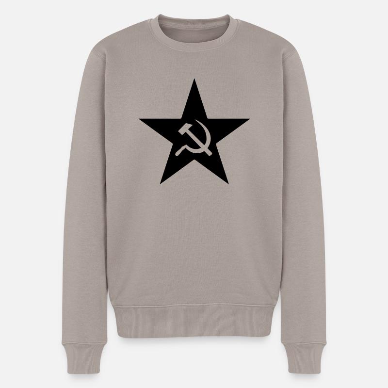 630pxcommunist_star - Männer Premium Bio Pullover - Taupe