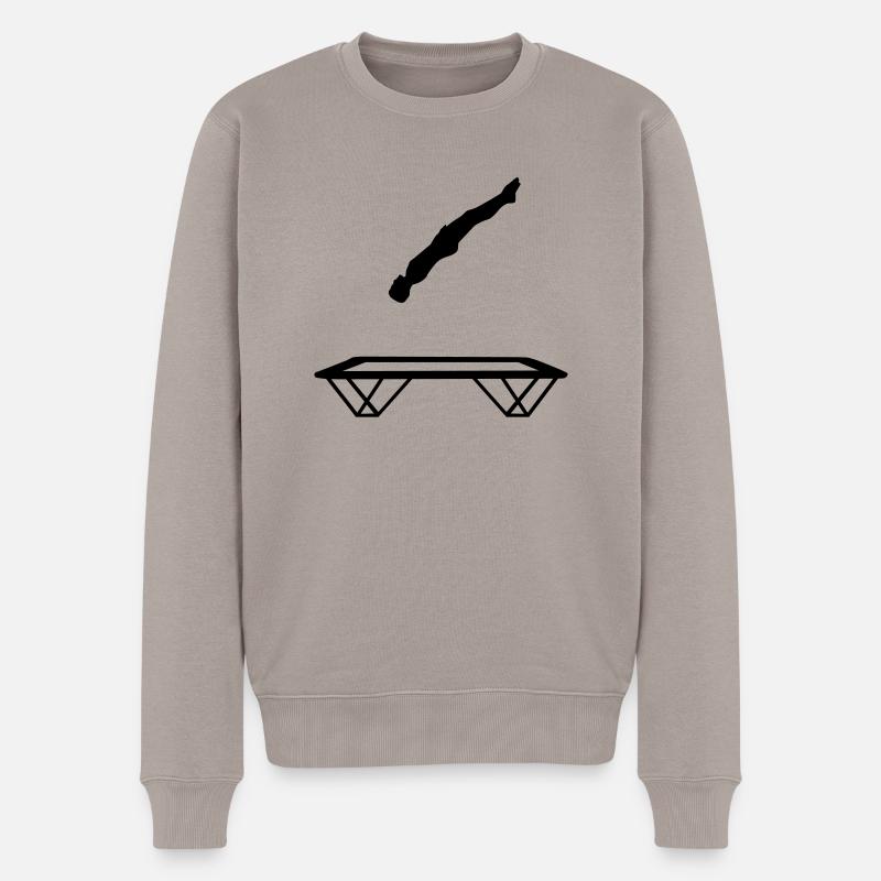 Trampolin - Männer Premium Bio Pullover - Taupe
