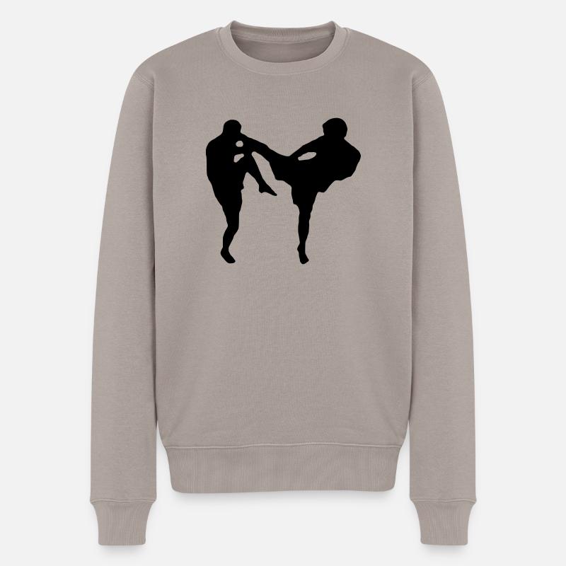 Muay Thai - Männer Premium Bio Pullover - Taupe