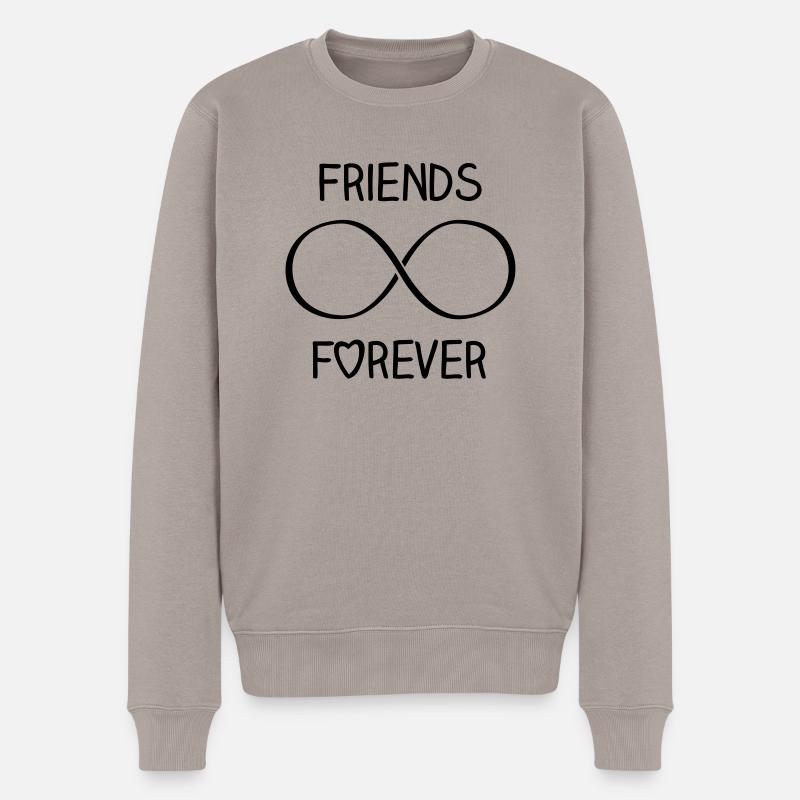 friends_forever_f1 - Männer Premium Bio Pullover - Taupe