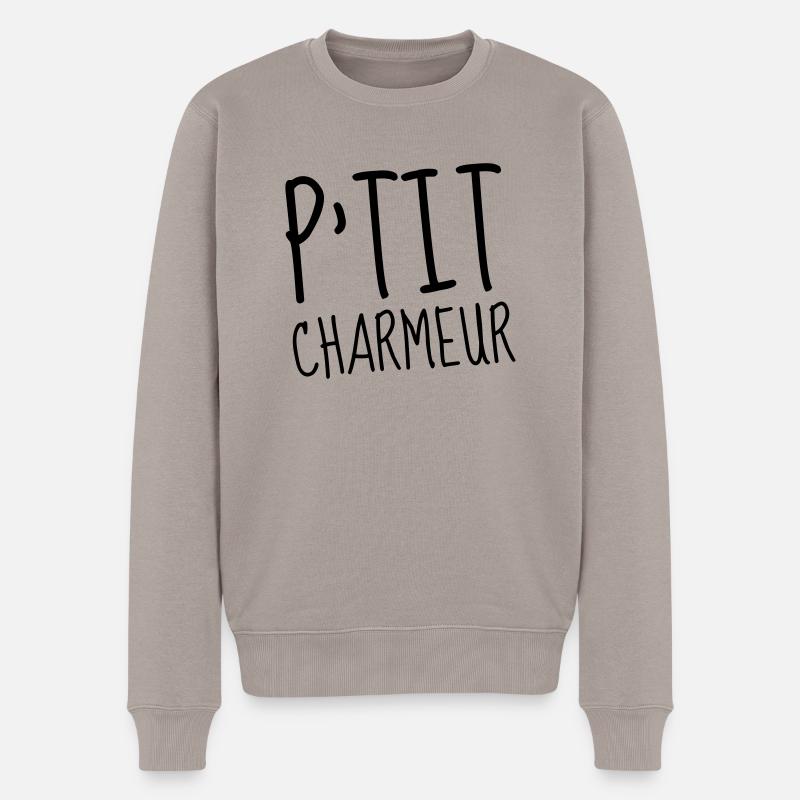 P'tit Charmeur - Bébé - Naissance - Enfant - Pull Premium bio Homme - taupe