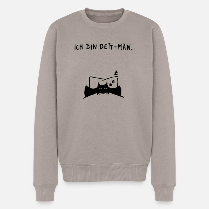 Ich bin Bett-Män - Männer Premium Bio Pullover - Taupe