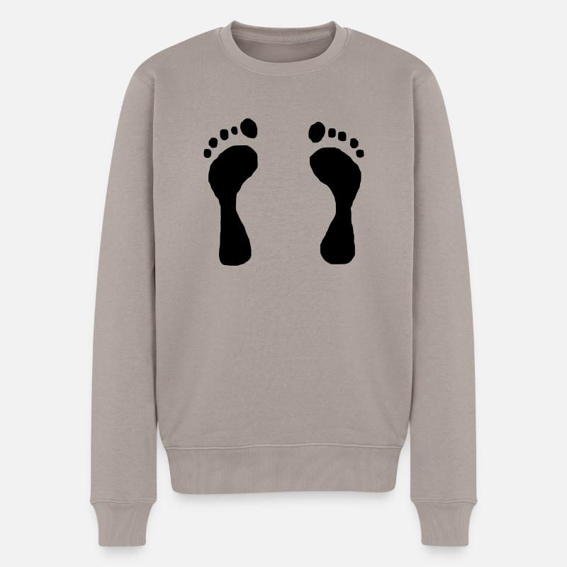 *footprints* - Männer Premium Bio Pullover - Taupe