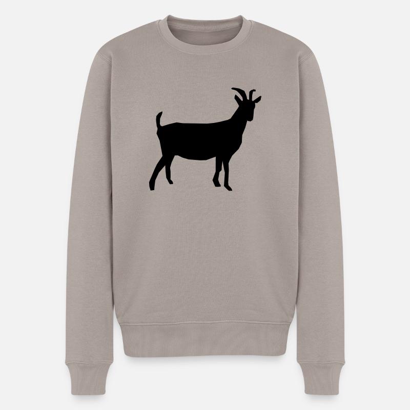 ziege - Männer Premium Bio Pullover - Taupe