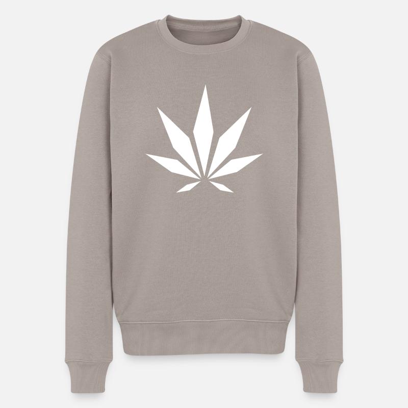 White Cannabis - Männer Premium Bio Pullover - Taupe
