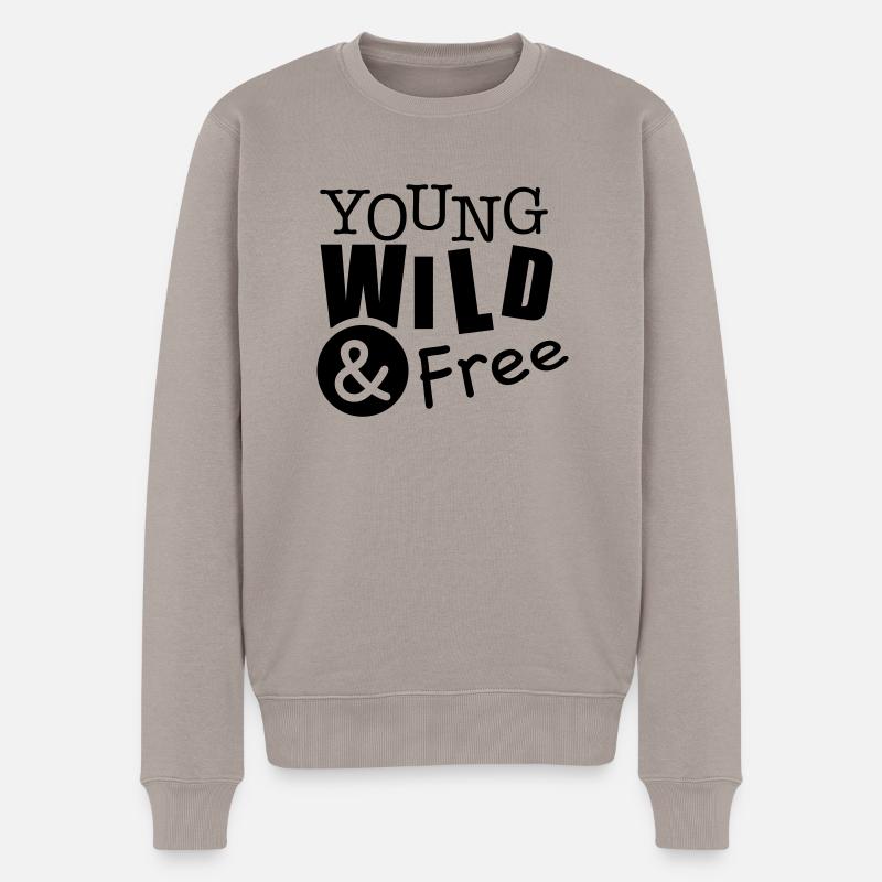 yound_wild_and_free_t1 - Pull Premium bio Homme - taupe