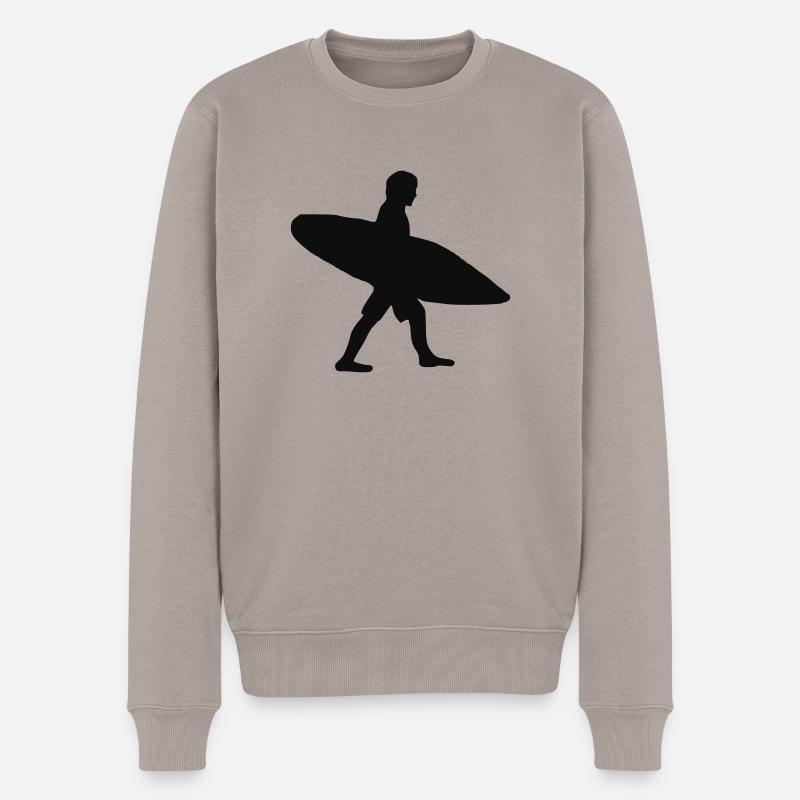 Surfer - Männer Premium Bio Pullover - Taupe
