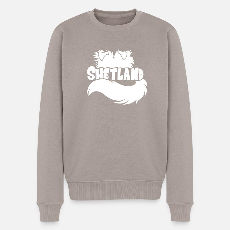 Silhouette Shetland - Blanc - Pull Premium bio Homme - taupe
