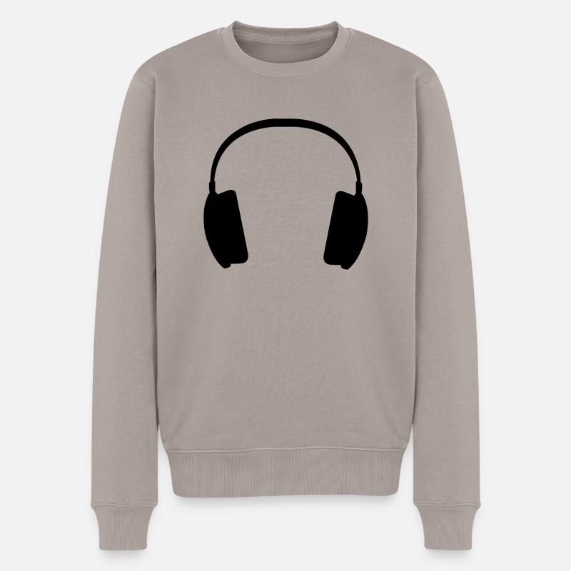 Kopfhörer - Männer Premium Bio Pullover - Taupe