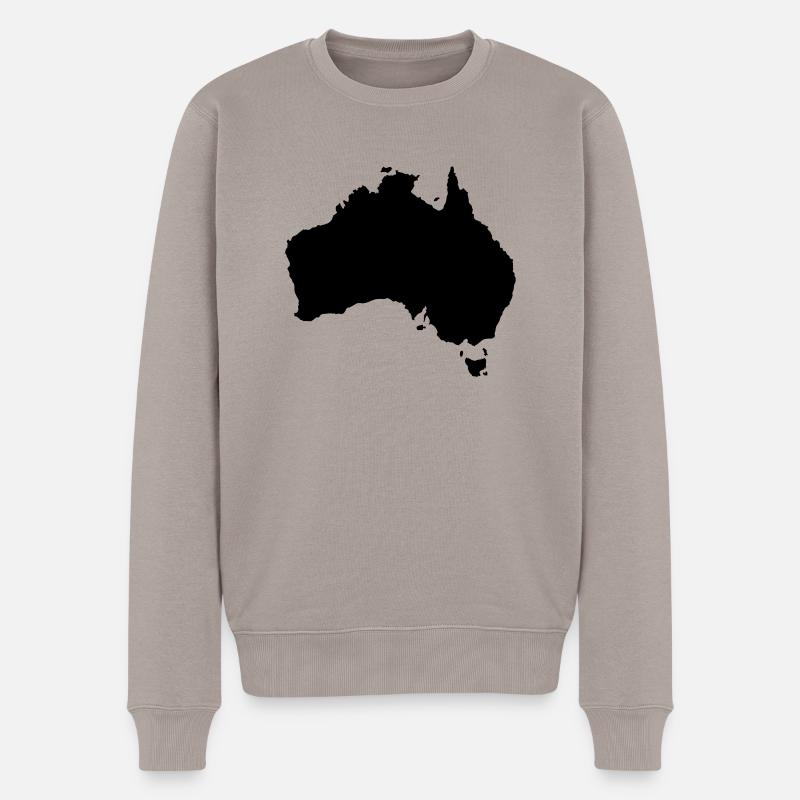 australia map - Männer Premium Bio Pullover - Taupe