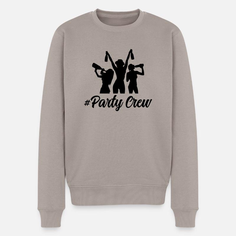 girls party crew - Männer Premium Bio Pullover - Taupe