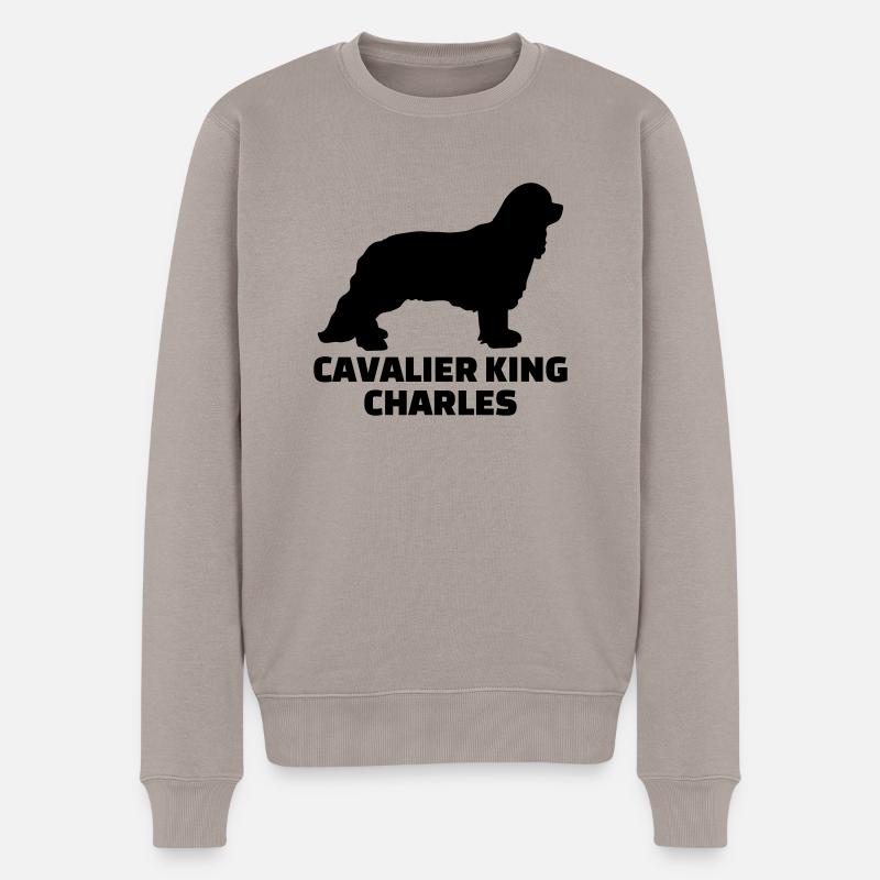 Cavalier King Charles - Pull Premium bio Homme - taupe