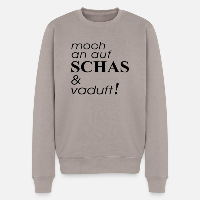 moch an auf Schas - Männer Premium Bio Pullover - Taupe