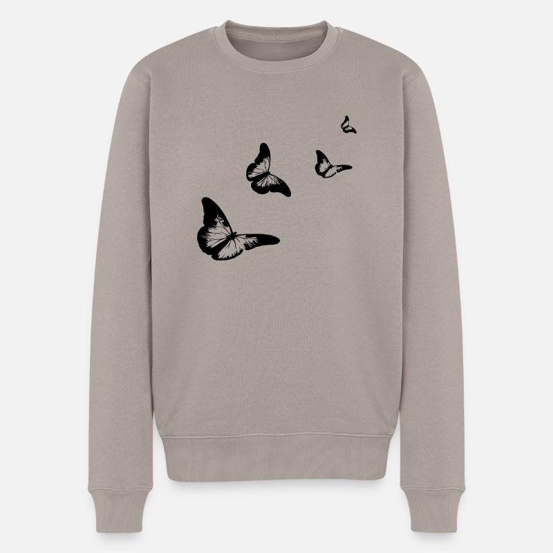 schmetterlinge - Männer Premium Bio Pullover - Taupe