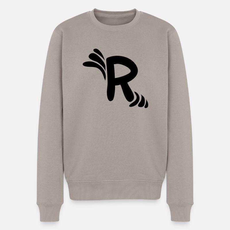 Buchstabe R & Muster - Männer Premium Bio Pullover - Taupe