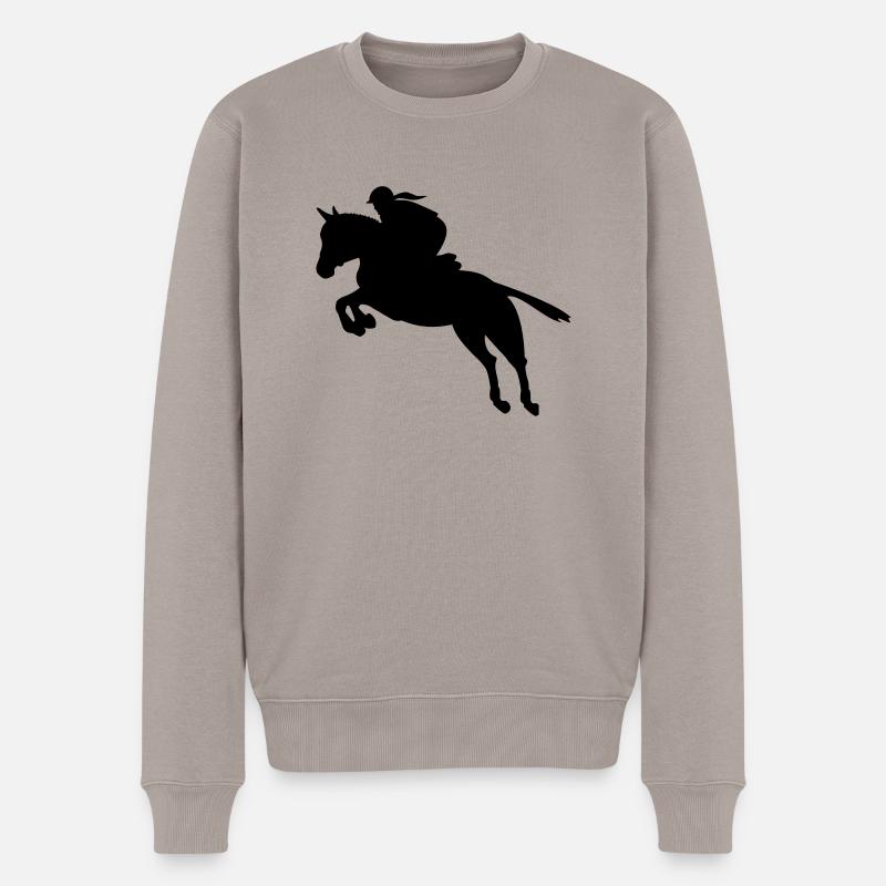 équestre de saut d'obstacles - Pull Premium bio Homme - taupe