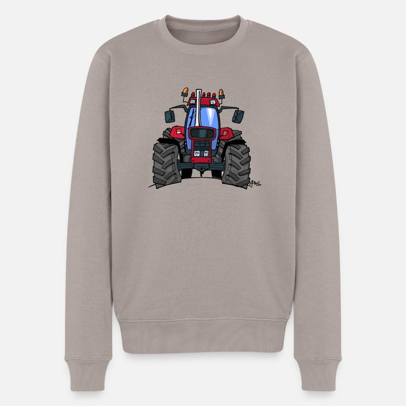 340 Red tractor - Männer Premium Bio Pullover - Taupe