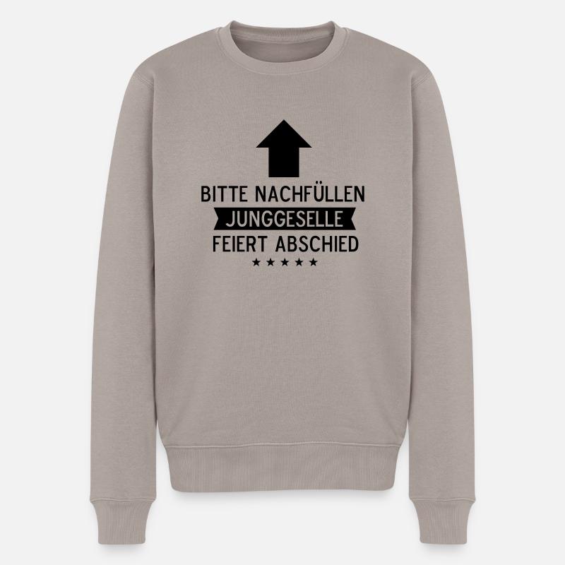 bitte_nachfuellen_f1 - Männer Premium Bio Pullover - Taupe
