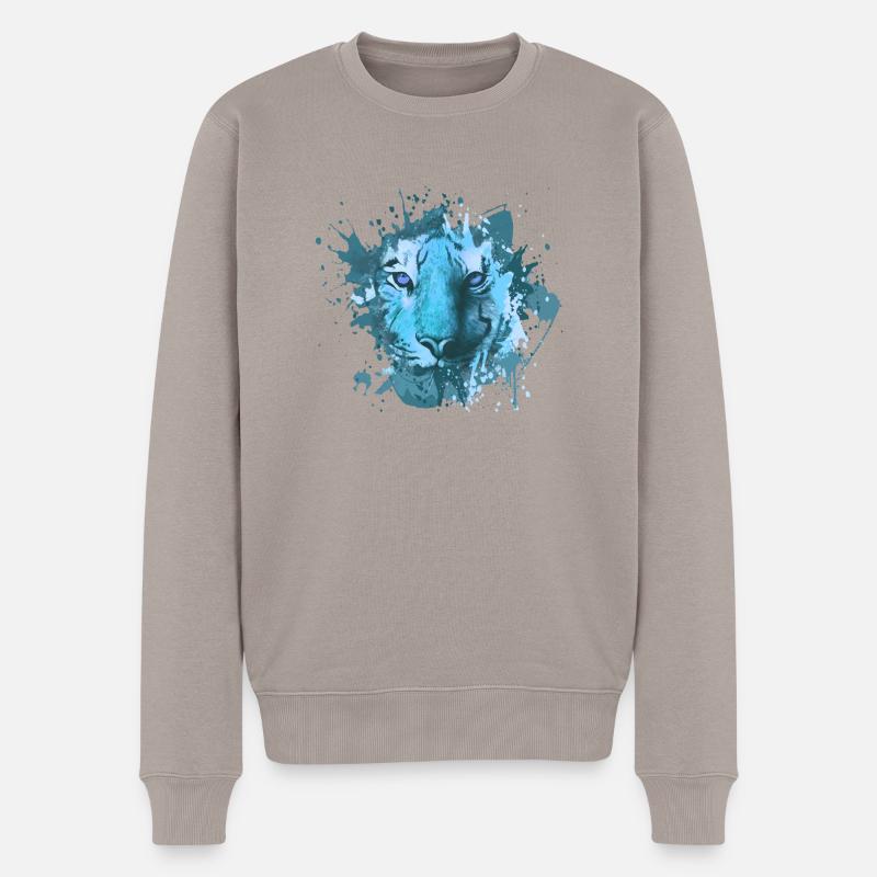 Tiger - Männer Premium Bio Pullover - Taupe