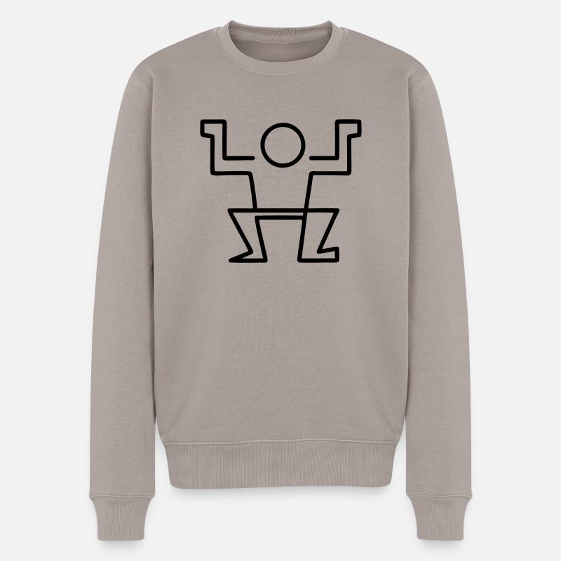 Männchen - Hip Hop - Männer Premium Bio Pullover - Taupe