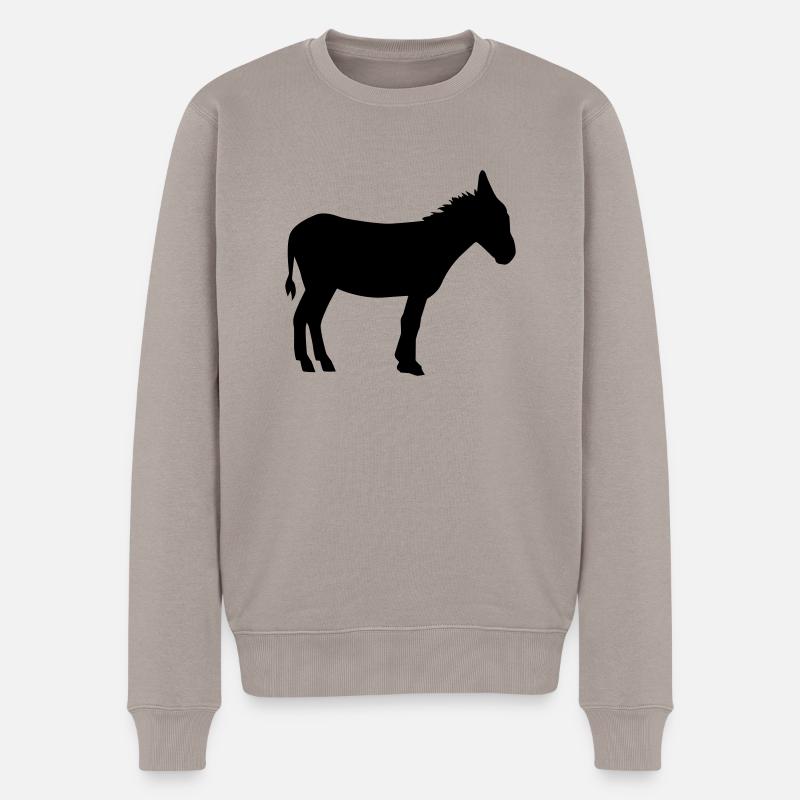 Esel - Männer Premium Bio Pullover - Taupe