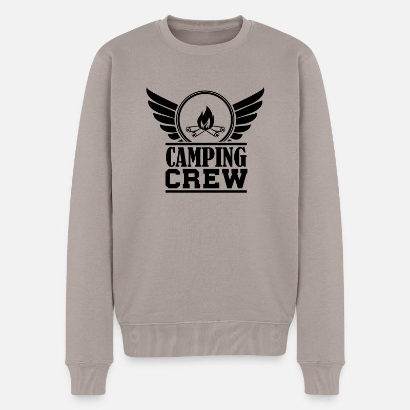 camping__crew - Männer Premium Bio Pullover - Taupe